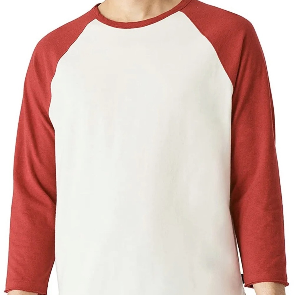 Lucky Brand Men's Long Sleeve Baseball Tee Size Small & 2XL Red & White New $50